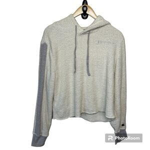 Champion Fuzzy Cream Grey Sherpa Hoodie Size XL